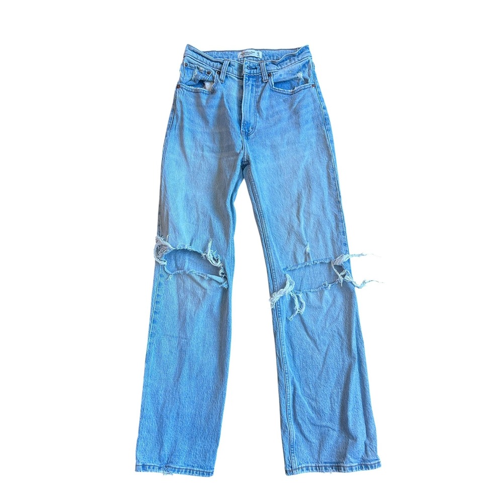 Abercrombie‎ & Fitch The 90s Relaxed Jean High Rise Distressed Women's 25/0S